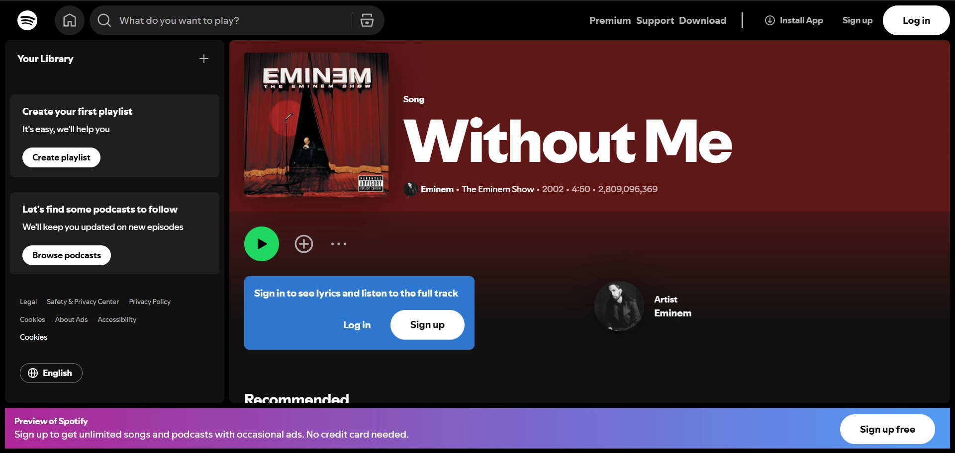 Search Spotify on desktop